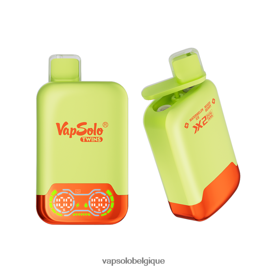 Puff VapSolo - VapSolo TWINS vape jetable Z6NF4434 glace à la pastèque et mélange de baies