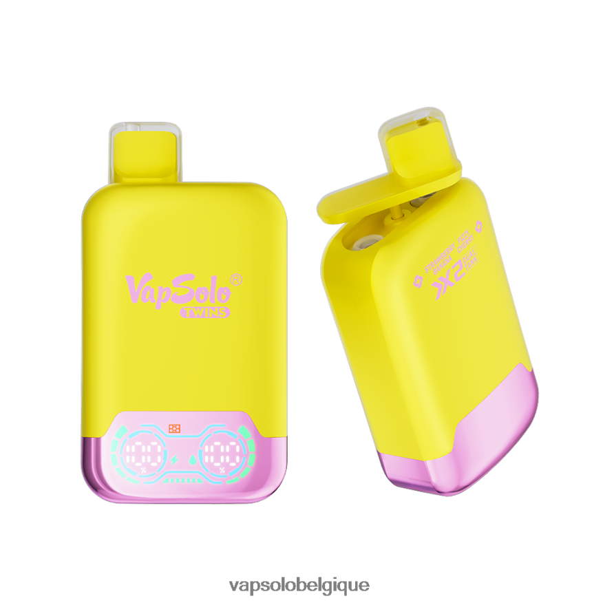 VapSolo Avis - VapSolo TWINS vape jetable Z6NF4432 fraise, banane et cerise pétillante