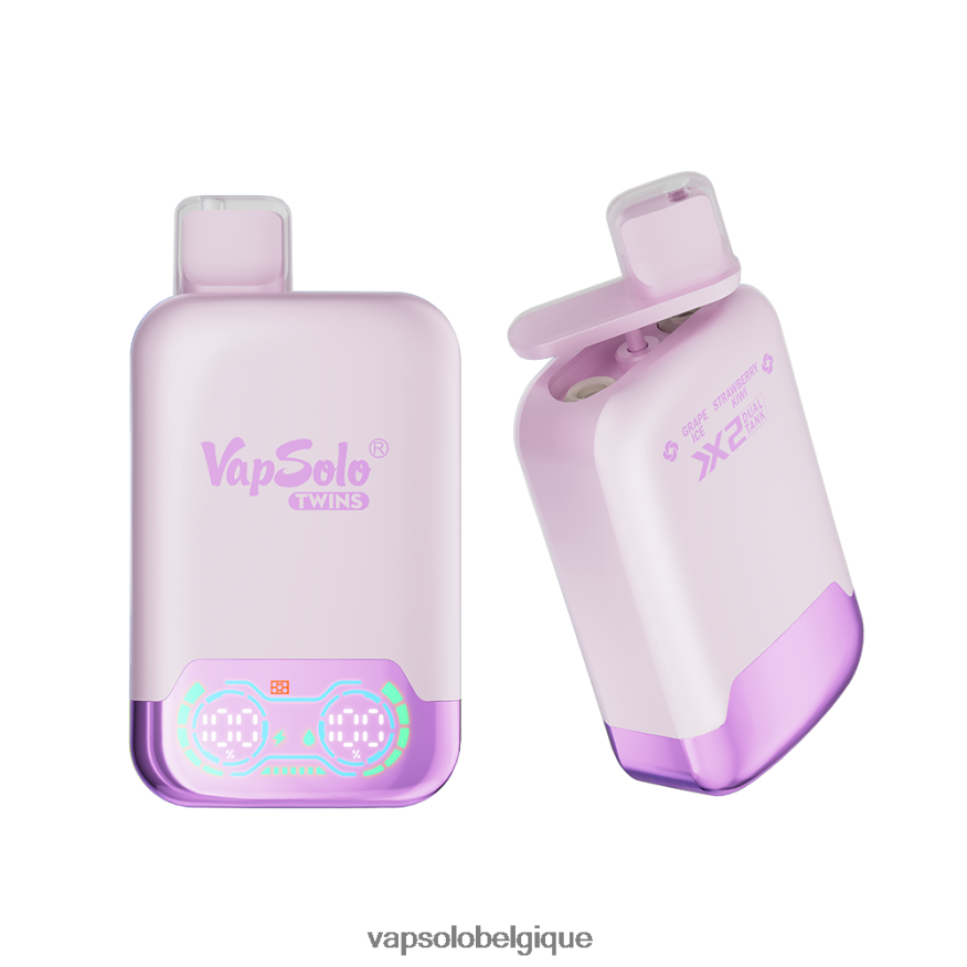 VapSolo Prix - VapSolo TWINS vape jetable Z6NF4428 glace aux raisins & fraise kiwi