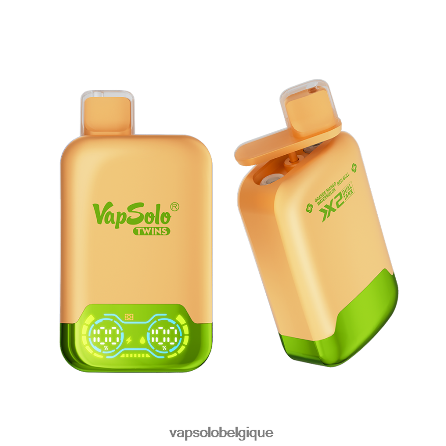 VapSolo Puff - VapSolo TWINS vape jetable Z6NF4430 pastèque mangue orange & taureau rouge