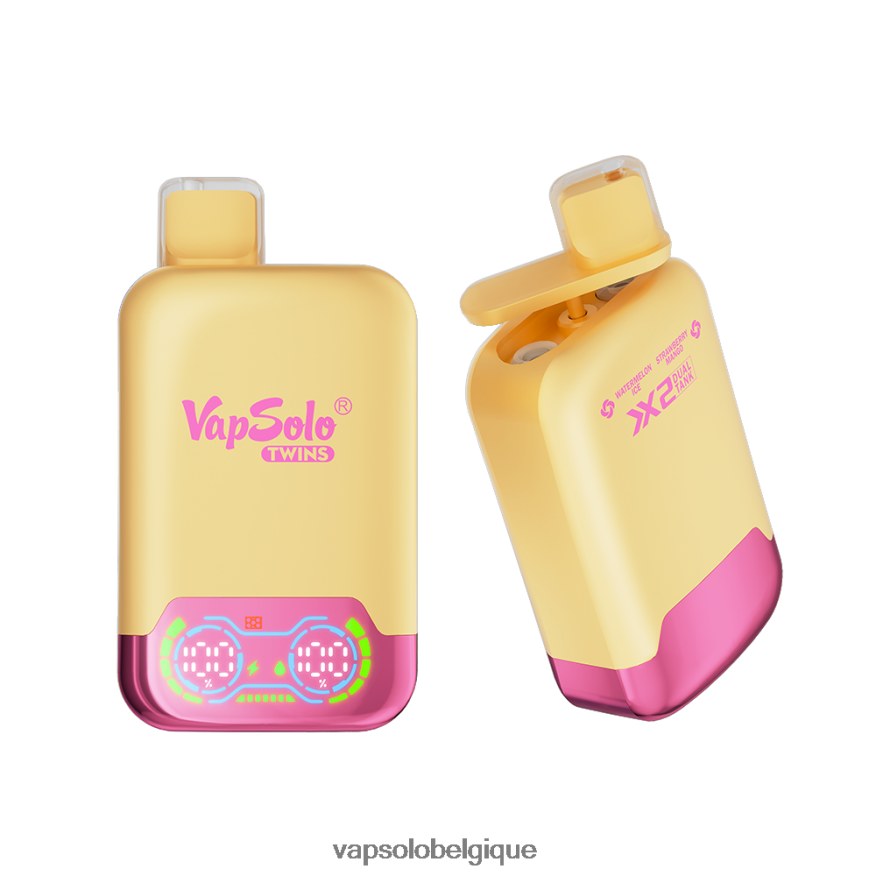 VapSolo Puff - VapSolo TWINS vape jetable Z6NF4435 glace pastèque & fraise mangue